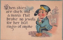 A Man&#39;s Flat Broke No Jewels For Her But Rings Of Smoke 1913 Lyndon Postcard C10 - £2.40 GBP