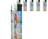 French Pin Up Girls D8 Lighters Set of 5 Electronic Refillable Butane  - $15.79