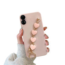 Anymob Huawei Phone Case Light Pink Heart Shape Strap Soft Silicone Back Cover - £18.82 GBP