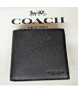 Coach Mens 3 In 1 Wallet Compact ID In Sport Calf Leather F74991 Black N... - $96.06 CAD
