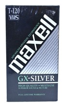 Maxell Blank VHS Video Cassette GX-Silver T-120 6 Hour High Quality Tape - £6.62 GBP