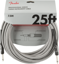 Fender Professional Series Instrument Cable, 25&#39;, White Tweed - £26.13 GBP