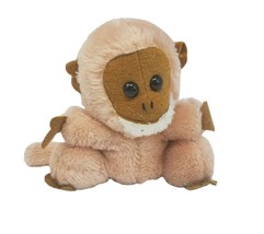 5&quot; Vintage 1976 Dakin Peach Baby Monkey Stuffed Animal Plush Small Toy Nutshells - £22.02 GBP