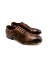 Thomas &amp; Vine Keaton Cap Toe Oxford Leather Dress Shoes- Tan, US 9M - £37.97 GBP