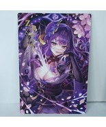 Raiden Shogun ZR Waifu Card Anime Girl Wall Art Double Sided Oversized B... - $428.96 MXN