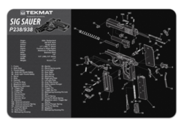 TekMat, For SIG SAUER P238 238 P938 938 Pistol Mat,  11&quot;x17&quot;, Black and ... - $12.37