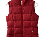 Charter Club Women&#39;s Size S  Vest Red Puffy Sleeveless Winter Fall - £17.45 GBP