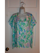 NWT LILLY PULITZER RESORT WHITE JUST A PINCH MEREDITH V-NECK TOP TEE XXL - $86.39 CAD