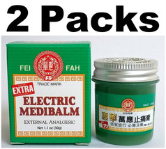 2 x Fei Fah Extra Strength Electric Medibalm 1.1oz(30g) 二罐装 惠华强力万应止痛膏 1.1盎士(30克) - £15.58 GBP