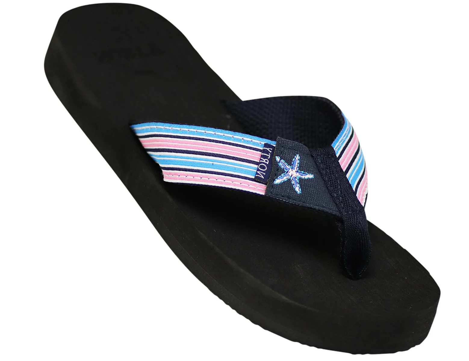 NORTY Womens Flip Flops Adult Female Thong Sandals [12252] Rainbow Stripe - $19.99