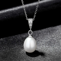 Fashion Style Freshwater Pearl Necklace S925 Sterling Silver Simple Niche Zircon - $20.00