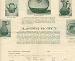 Glasshouse Products Information and Order Sheet Jamestown Virginia 1950&#39;s - £22.21 GBP