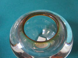 Crystal Votive Vase EVOLUTION by Waterford Clear  Amber Rim 5 x 5&quot; RARE ... - $74.25