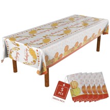 Thanksgiving Tablecloth 5 Pack 54&quot; X 108&quot; Fall Party Supplies Pumpkins Autumn Le - $32.99