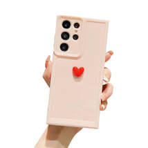 Anymob Samsung White With Red Cute 3D Love Heart Case Shockproof Soft Silicone  - £19.62 GBP