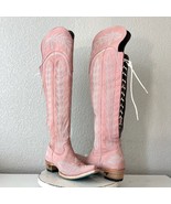 Lane LEXINGTON Over the Knee Womens Cowboy Boots 8 Pink Western Cowgirl ... - $371.25