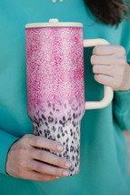 Pink Leopard Gradient 40oz Stainless Steel Thermos Travel Cup - $489.67 MXN