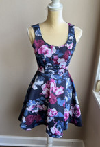 Aqua Womens Floral Print Skater Stlye Summer Mini dress sz S - $24.97