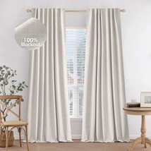 Miulee 100% Blackout Curtains 90 Inches Long Linen Curtains &amp;, 2 Panels Set - $45.99