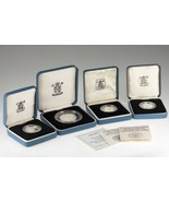 1984-1994 Great Britain 50 Pence &amp; One Pound Silver PF &amp; Piedfort Coin L... - $273.33 CAD