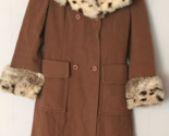 vintage Braetan coat wool & fur women S (fur cuff,collar) brown  Made USA - $54.86