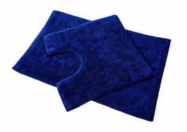 Premier 100% Cotton Bath and Pedestal Mat Set - Sapphire Blue - £17.05 GBP