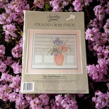 Something Special Iris In A Vase Cross Stitch Counted Candamar NEW Open End - $14.84