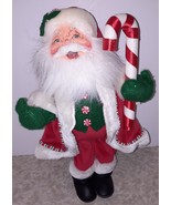 Annalee Christmas Santa Plush Figurine candy cane 2005 - £27.24 GBP