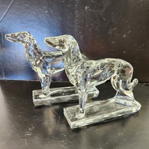 Classic Pair Martinsville Glass Borzoi Russian Wolfhound Dog Bookends  B... - $72.55