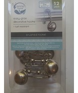 Zenna Home 12-Pack Nickel Single Bathroom Shower Curtain Rod Hooks Rust ... - $13.36