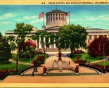 State Capitol and McKinley Monument Columbus Ohio OH UNP Linen Postcard B8 - $2.92