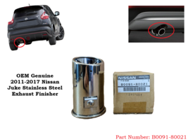 B0091-80021 11-17 Nissan Juke Stainless Exhaust Muffler End Finisher - $24.74