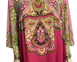 Susan Graver Artisan Women&#39;s 2-Piece  Kimono Top Paisley Pink 2X - £34.91 GBP
