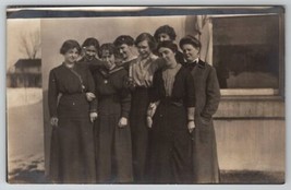 RPPC Group of Young Ladies Schoolmates Edwardian Women Postcard D27 - £7.07 GBP