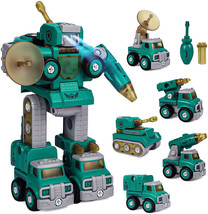 5 in 1 Robot Toys for Boys,5 Construction Trucks Transform into a Big Ro... - $24.17