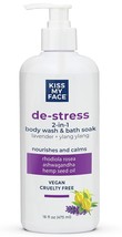 Kiss My Face De-Stress 2-in-1 Body Wash &amp; Bath Soak Lavender + Ylang Ylang - Veg - £23.16 GBP