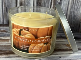 Avon 11 oz Scented 3-Wick Candle - Whipped Pumpkin - New - RARE! - $14.50