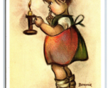 Artist Signed Alfred Manzier Bonnie With Candlestick UNP Postcard R6 - $4.90