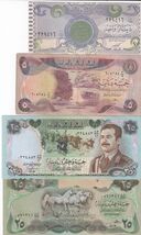 Iraq, (Set of 4) 5, 1, 25, 25, Dinar, All Different Old Issues Banknotes, - $13.07