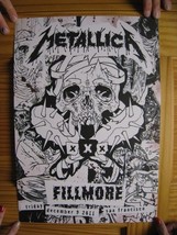 Metallica Poster Fillmore Dec 2011 San Francisco Black White Skull - $5,019.10 MXN