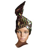 Mardi Gras Sequin Turban Purple Green Gold - $21.84