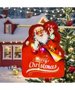Alupssuc Lighted LED Santa Claus Garden Flag 20x15 Inch Red Double Sided - $196.03 MXN