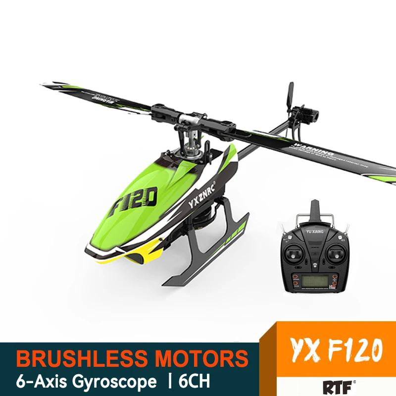 YXZNRC F120 2.4G 6CH 6-Axis Gyro 3D6G Direct Drive Brushless Motor Flybarless RC - £168.36 GBP+