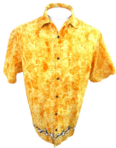 MALIBU DREAMS Men Hawaiian ALOHA shirt p2p 23.5&quot; M cotton vintage 1990s tribal - £13.22 GBP