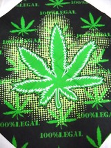 100% LEGAL GIANT POT LEAF BLACK &amp; BRIGHT GREEN COLORS HEAD WRAP SCARF ST... - $3.99