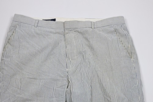 Vintage 90s J Crew Mens 38x36 Pinstriped Seersucker Wide Leg Chino Pants Cotton Item image 2