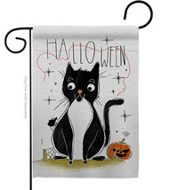 Halloween Tuxedo Cat Garden Flag 13 X18.5 Double-Sided House Banner - £15.91 GBP