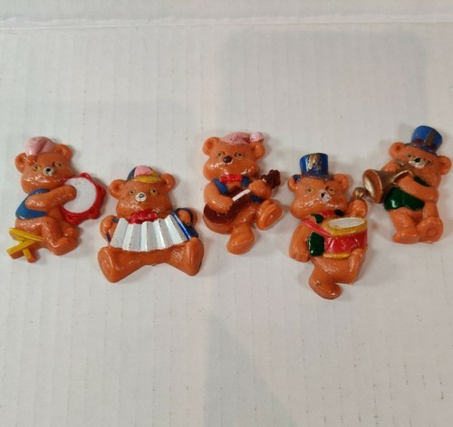 Vintage 1980s Googley Eyes 5 Piece Bear Magnet Lot Refrigerator Band Ins... - $9.89