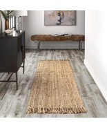 2&#39; 6&quot; X 8&#39; Natural Nuloom Daniela Farmhouse Chunky Jute Runner Rug. - £49.57 GBP