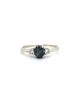 14k White Gold Size 6.25 Sapphire and Diamond Ring 1.7g - $6,672.68 CAD